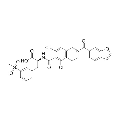 N-[[2-(6-Benzofuranilcarbonil)-5,7-dicloro-1,2,3,4-tetrahidro-6-isoquinolinil]carbonil]-3-(metilsulfonil)-L-fenilalanina