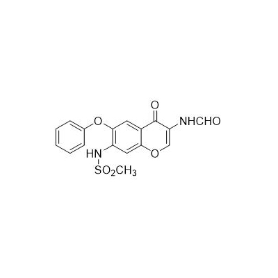 N-(3-Formamido-4-oxo-6-fenoxi-4H-cromen-7-il)metanossulfonamida N-[7-(Metanosulfonamido)-4-oxo-6-fenoxi-4H-cromen-3-il]formamida